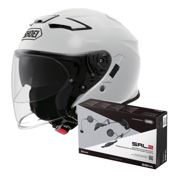 Pack Casco Moto + Kit Bluetooth : Shoei J-Cruise II White + Intercom Sena  Gt-Air 2 SRL-02 | iCasque.it