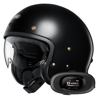 Jet Shoei J.O2 Nero + Kit Bluetooth 5R Lite Solo