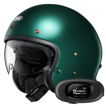 Jet Shoei J.O2 Verde britannico + Kit bluetooth 5R Lite Solo