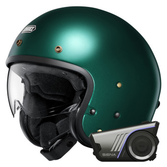 Jet Shoei J.O2 Verde inglese + Kit Bluetooth Harman Kardon 60S