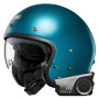 Casque Jet Shoei J.O2 Laguna Blue + Kit Bluetooth Harman Kardon 60S