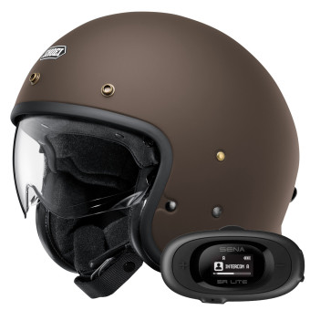 Jet Shoei J.O2 Marrone opaco + Kit Bluetooth 5R Lite Solo