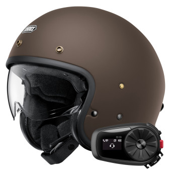 Jet Shoei J.O2 Marrone opaco + Kit Bluetooth 5S Solo