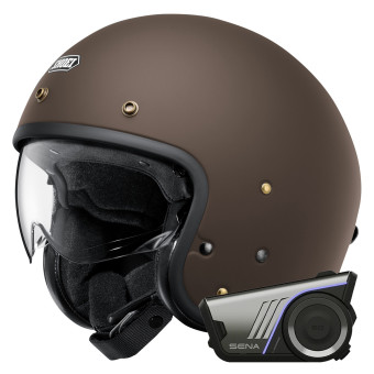 Jet Shoei J.O2 Marrone opaco + Kit Bluetooth Harman Kardon 60S