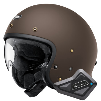 Jet Shoei J.O2 Marrone opaco + Kit Bluetooth BT Mini