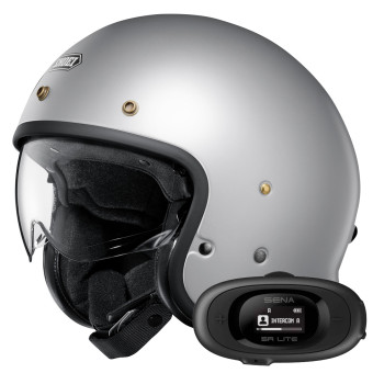 Jet Shoei J.O2 Argento chiaro opaco + Kit bluetooth 5R Lite Solo