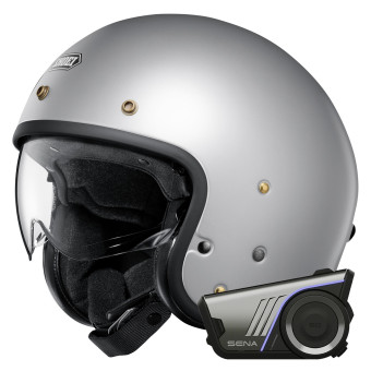 Jet Shoei J.O2 Argento chiaro opaco + Kit Bluetooth Harman Kardon 60S