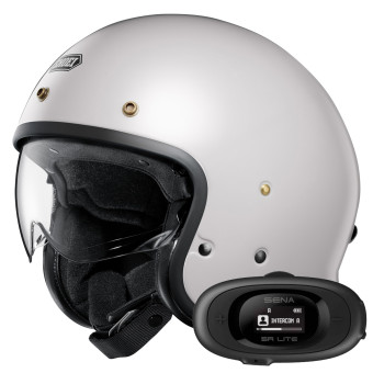 Jet Shoei J.O2 Bianco sporco + Kit Bluetooth 5R Lite Solo