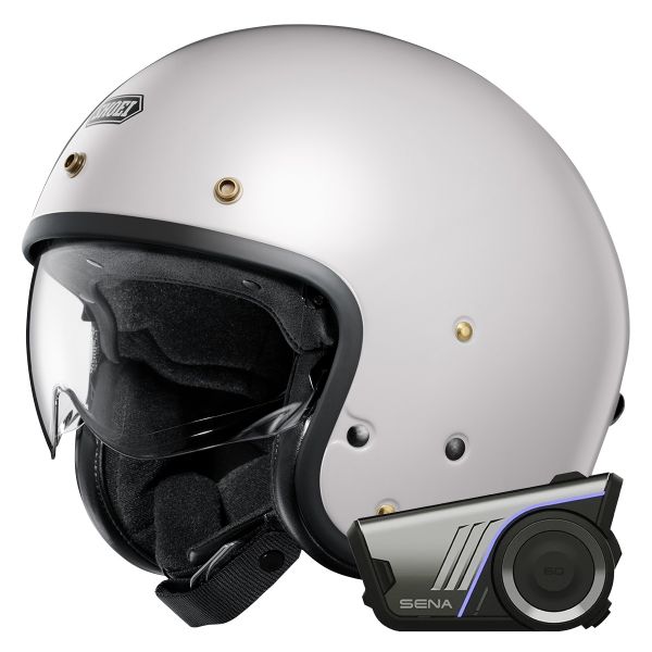 Jet Shoei J.O2 Bianco sporco + Kit Bluetooth Harman Kardon 60S