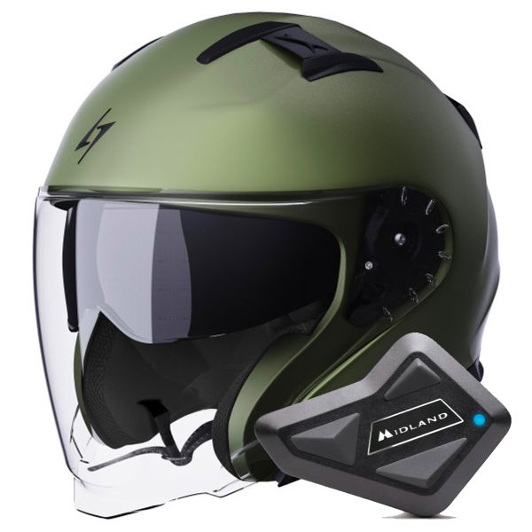 Jet Stormer Rival Kaki Matt + Kit Bluetooth BT Mini Jet Stormer Rival Kaki Matt + Kit Bluetooth BT Mini