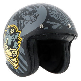 Casque Jet Von Dutch Big Cat Nero Grigio