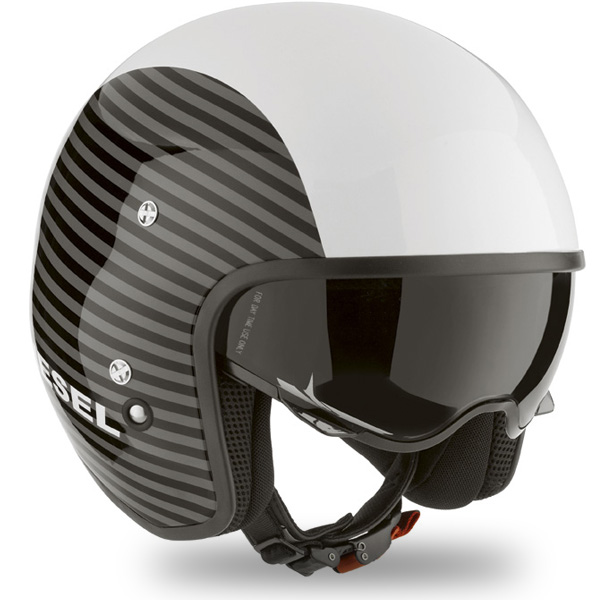 Casco Moto Diesel Hi-Jack White Stripes
