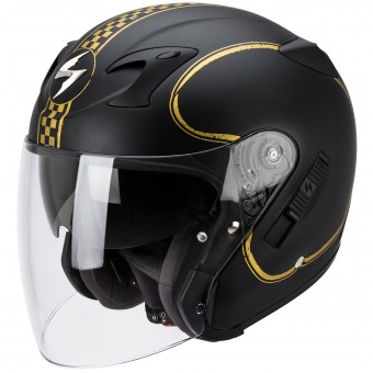 Casque Jet Scorpion Exo 220 Bixby Matte Black Gold Casque Jet Scorpion Exo 220 Bixby Matte Black Gold
