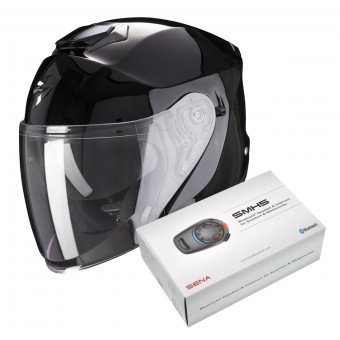 Jet Scorpion Exo S1 Black + Kit Bluetooth Sena SMH5 Solo