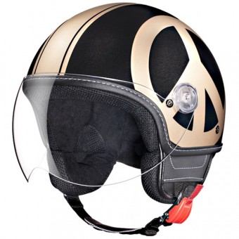 Casque Jet Moschino Peace And Love Nero Or Casque Jet Moschino Peace And Love Nero Or