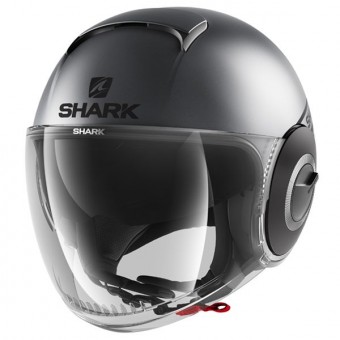 Shark Nano Street Neon Antracite Nero Opaco + Kit Bluetooth Sharktooth Prime