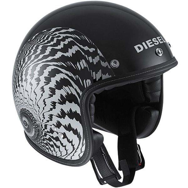 Casco Moto Diesel Old-Jack OJ 2 Matt Black Silver Al Miglior Prezzo |  iCasque.it
