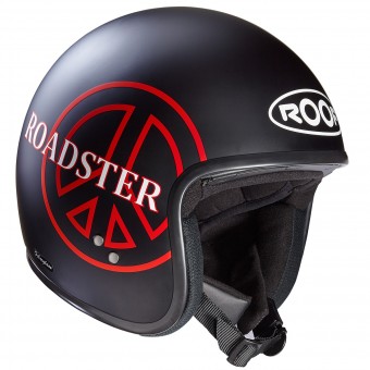 Casque Jet Roof Roadster Peace Nero Rosso Mat Casque Jet Roof Roadster Peace Nero Rosso Mat
