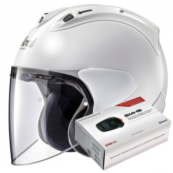 Jet Arai SZ-R Vas Bianco + Bluetooth Kit Sena SMH5