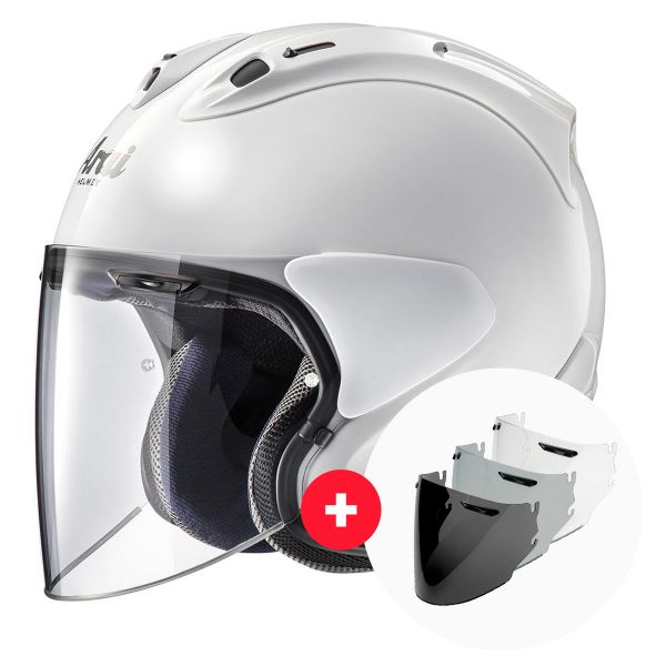 Pack Casco Moto + Visiera : Arai SZ-R Vas Bianco Opaco + Visiera SZ-R Vas |  iCasque.it