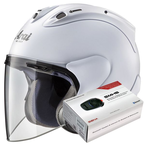 Pack Casco Moto + Kit Bluetooth : Arai SZ-R Vas Bianco Opaco + Kit  Bluetooth SMH5 Solo | iCasque.it