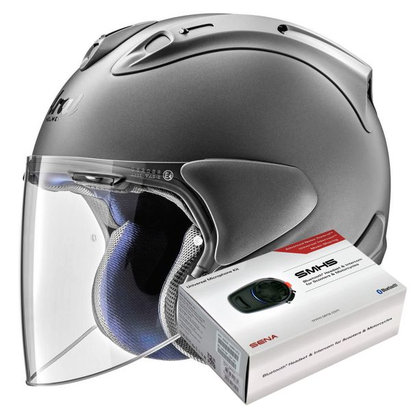 Jet Arai SZ-R Vas Gun Metal Opaco + Kit Bluetooth Sena SMH5