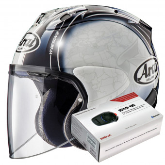 Jet Arai SZ-R Vas Harada Tour Bianco + Kit Bluetooth Sena SMH5