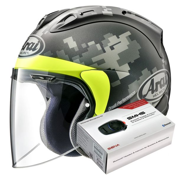 Jet Arai SZ-R Vas Mimetic Nero + Kit Bluetooth Sena SMH5