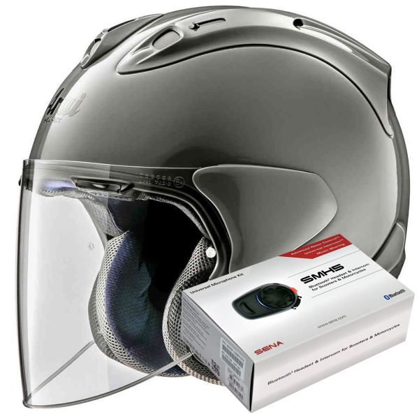 Jet Arai SZ-R Vas Mordern Grigio + Kit Bluetooth Sena SMH5