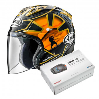 Jet Arai SZ-R Vas Pedrosa Spirit Gold + Kit Bluetooth Sena SMH5