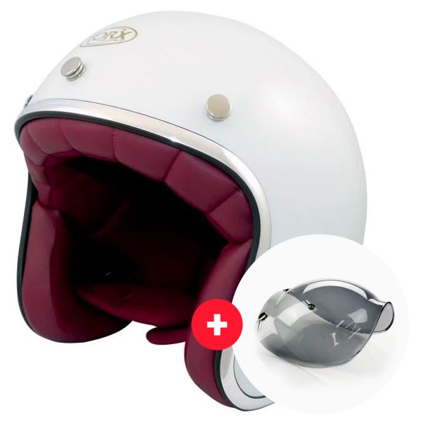 Pack Casco Moto + Visiera : Torx Wyatt Bianco + Visiera Wyatt Bubble 3  Pressioni | iCasque.it