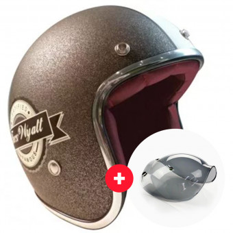 Jet Torx Wyatt Famous Matt Glitter Charcoal + Visiera Wyatt Bubble 3 Pressioni