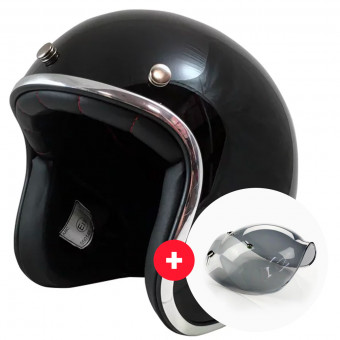 Jet Torx Wyatt Nero + Visiera Wyatt Bubble 3 Pressioni