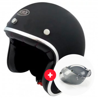 Jet Torx Wyatt Nero Opaco + Visiera Wyatt Bubble 3 Pressioni