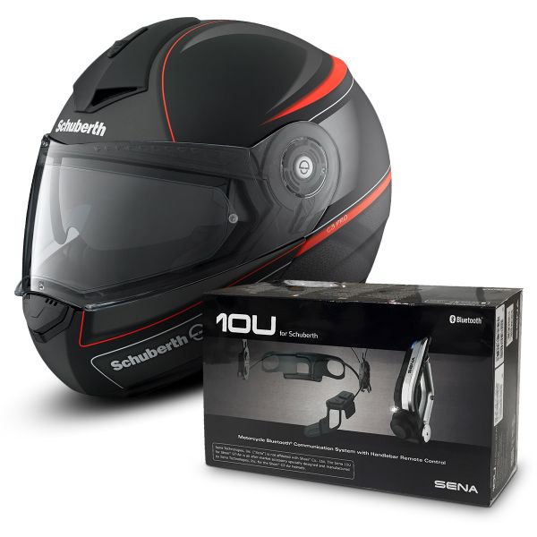 Modulare Apribile Schuberth C3 Pro Dark Classic Arancione + Sena 10U Bluetooth Kit
