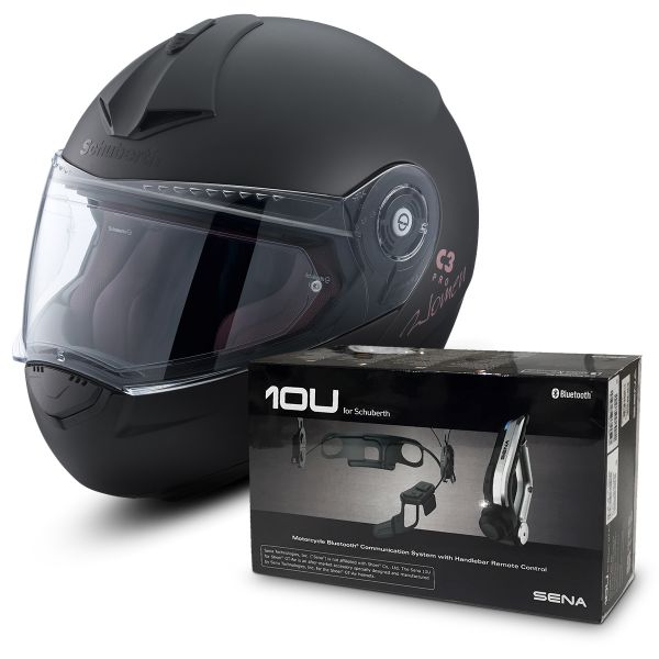 Modulare Apribile Schuberth C3 Pro Women Nero Opaco + Sena 10U Bluetooth Kit
