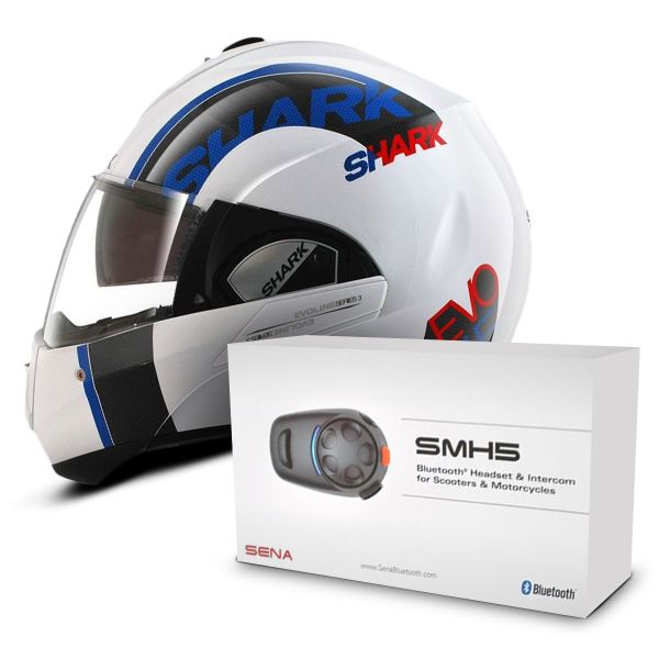 Modulare Apribile Shark Evoline Serie 3 Drop WBR + Sena SMH5 Bluetooth Kit