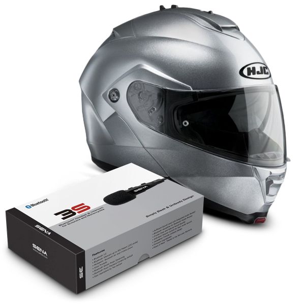 Modulare Apribile HJC IS-MAX II CR Silver + Sena 3S Bluetooth Kit
