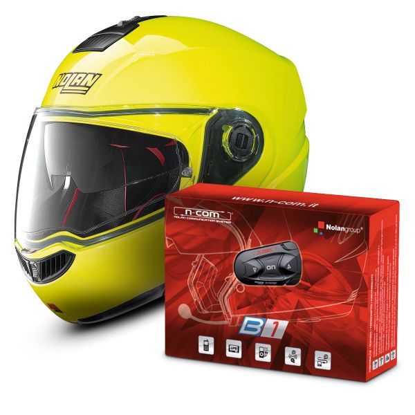 Modulare Apribile Nolan N104 Absolute N-Com Fluo Yellow 22 + B1 Bluetooth Kit