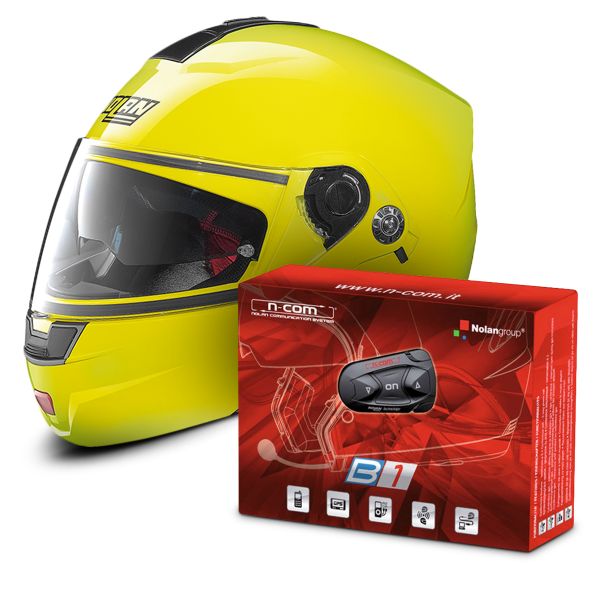 Modulare Apribile Nolan N91 Evo Hi-Visibility N-Com Fluo Yellow 22