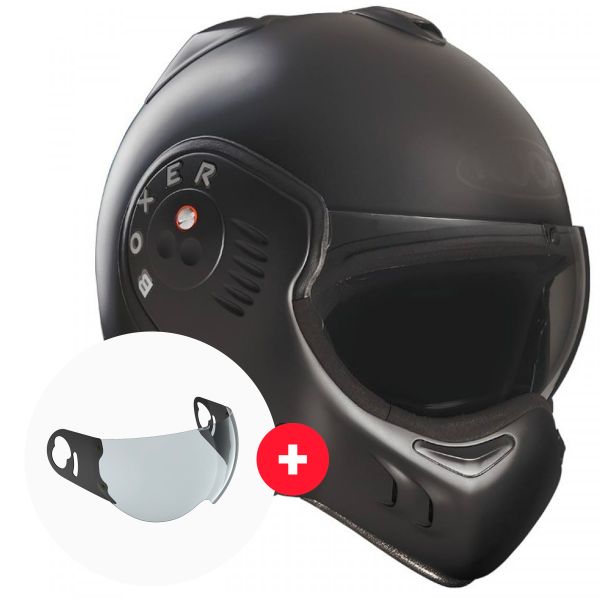 Pack Casco Moto + Visiera : Roof Boxer V8 Full Black Opaco + Visiera Roof  RO5 BOXER V8 | iCasque.it