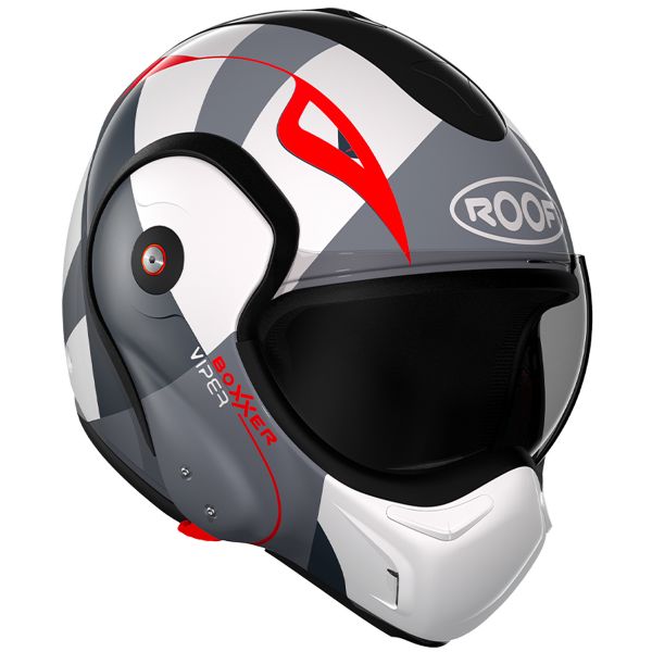 Casco Moto Roof Boxxer Viper Bianco Nero Rosso pronto per l'invio |  iCasque.it