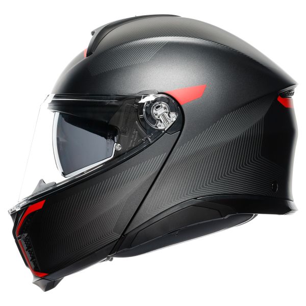 AGV Tourmodular Frequency Matt Gunmetal Red