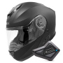 Casque Modulare Apribile Everone M72R Matt Black + Kit Bluetooth BT Mini