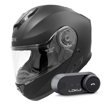 Modulare Apribile Everone M72R Matt Black + Kit Bluetooth Lokui K30