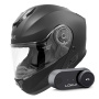Casque Modulare Apribile Everone M72R Matt Black + Kit Bluetooth Lokui K30