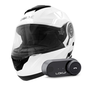 Modulare Apribile Everone M72R Shiny White + Kit Bluetooth Lokui K30