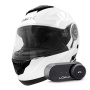 Casque Modulare Apribile Everone M72R Shiny White + Kit Bluetooth Lokui K30