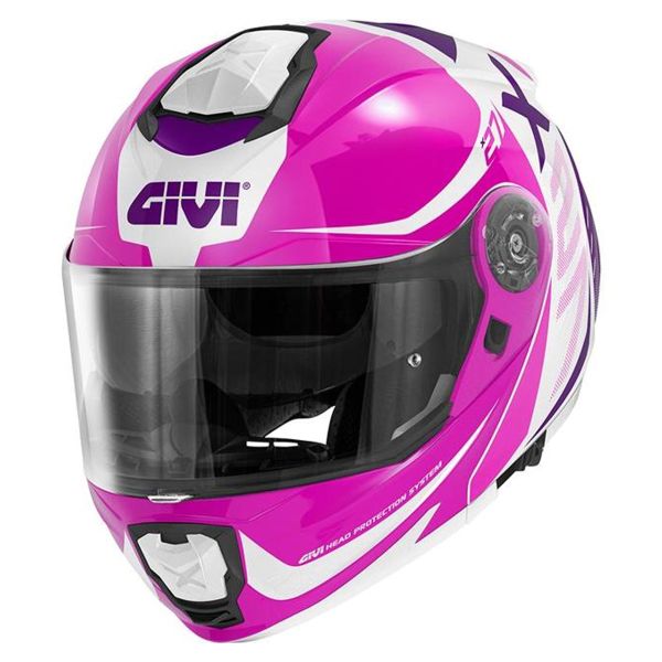 Modulare Apribile Givi X27 Dimension White Fuchsia Purple
