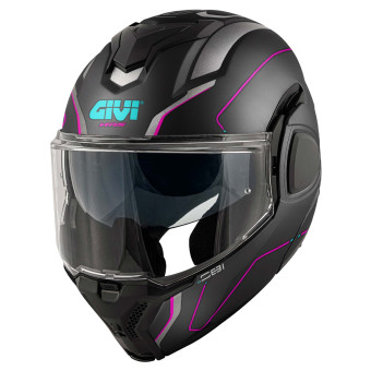 Modulare Apribile Givi X36 Fiber Pulse Nero opaco Argento Fucsia